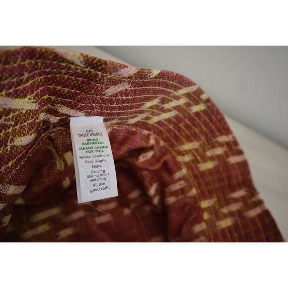 Aerie L65FK7D Women's One Size Yellow/Pink Jacquard Reversible Bucket Hat - Picture 6 of 6